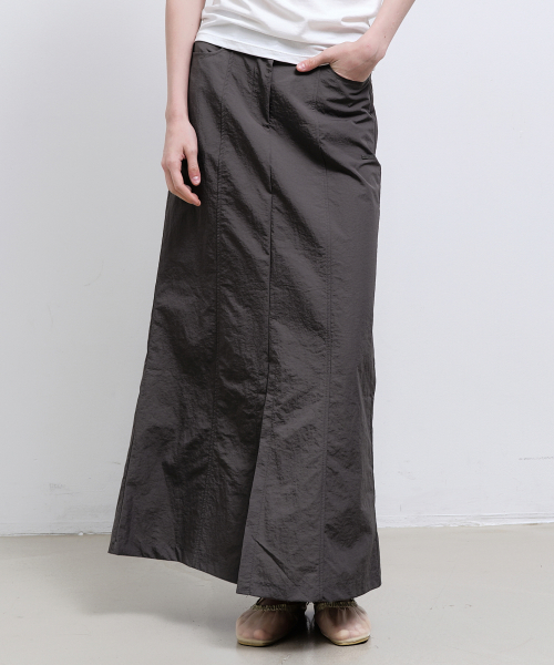PANEL LONG SKIRT_CHARCOAL