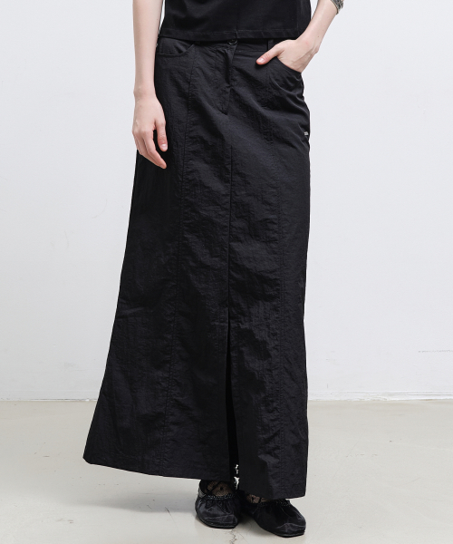 PANEL LONG SKIRT_BLACK
