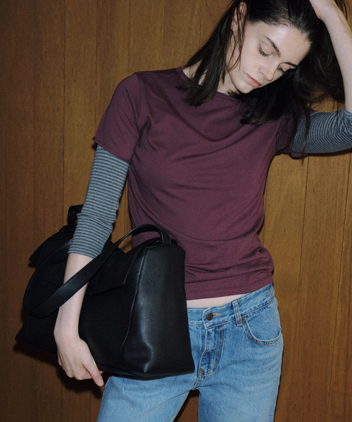 Cutting Round Tee_Dark Berry
