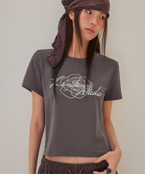 Rose Modal T-Shirt, BROWN