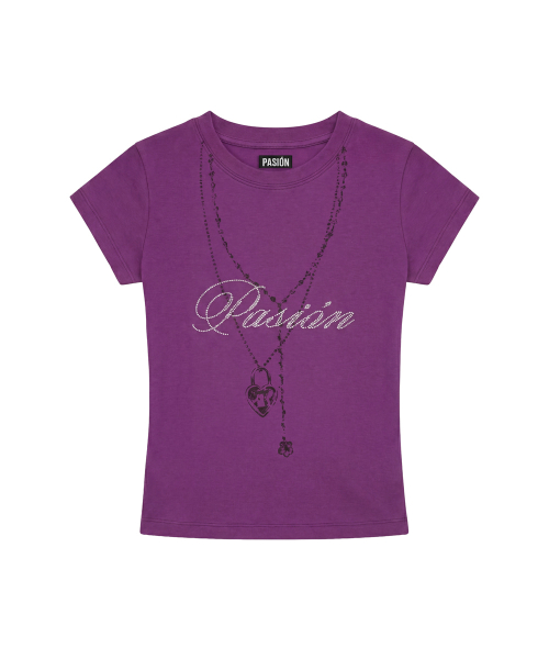 Luv Chain Glitter Tee_Purple