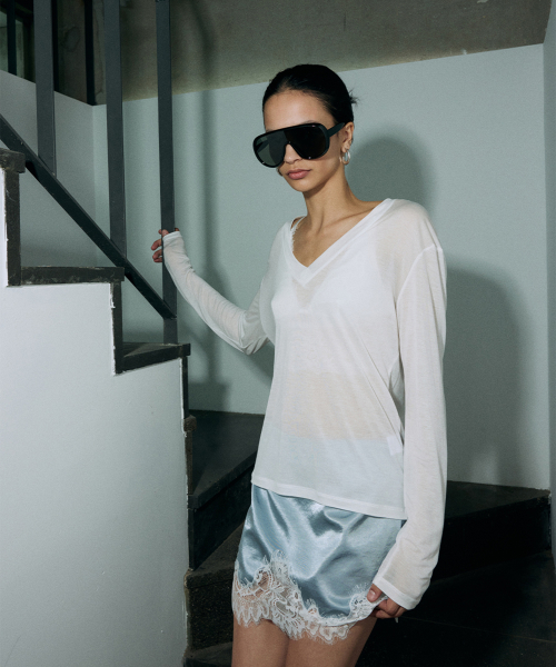 Glow V neck t shirt (5COLOR)
