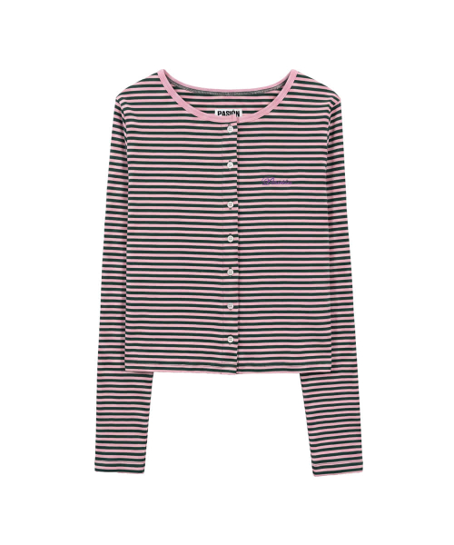 Sugar Stripe Cardigan_Green-Purple
