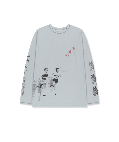 MATIN PACE GRAFFITI COVERED TOP IN GREY