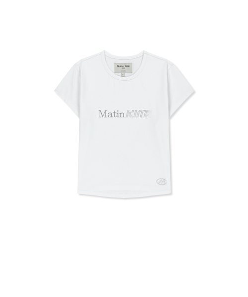 MATIN PACE REFLECTIVE LOGO SLIM TOP IN WHITE