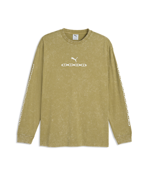 RUN CULTURE COLLECTIVE Relaxed Washed Graphic Long Sleeve - Chai Latte / 639098-89