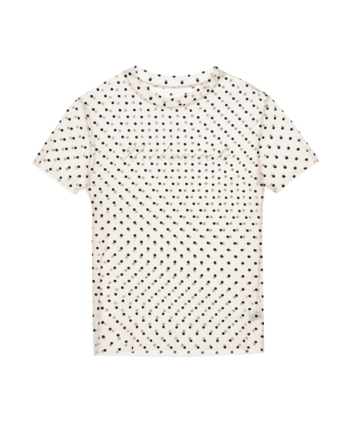 DOTS SHEER HALF TOP_BEIGE