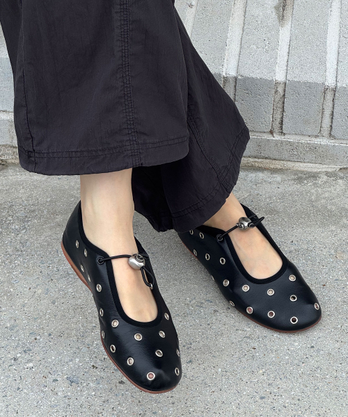 Luv string eyelet flats(Deep sleep)_OK1DX26203BLK