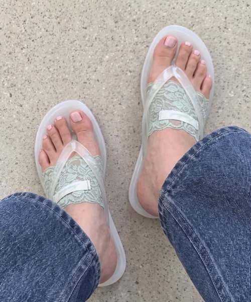 Lace Flip-Flop Toe Socks_Mint