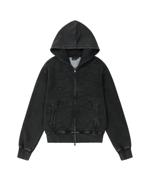 Napoleon Corded Zip-Up Hoodie (Black)