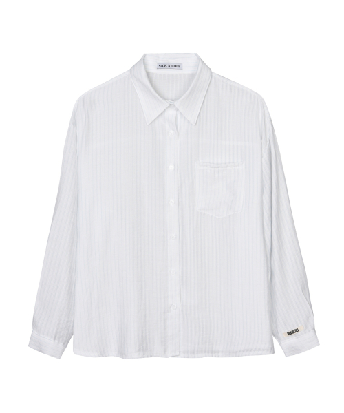 SHEER STRIPE OVERSIZED SHIRT_IVORY