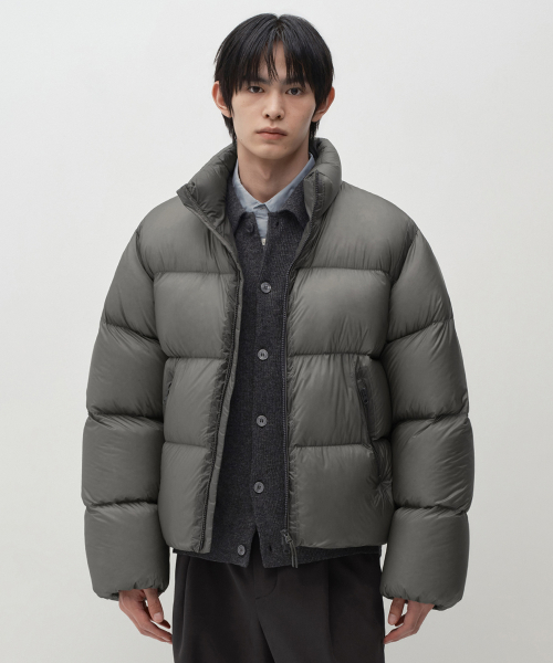 시어 립스탑 다운 숏 패딩 재킷