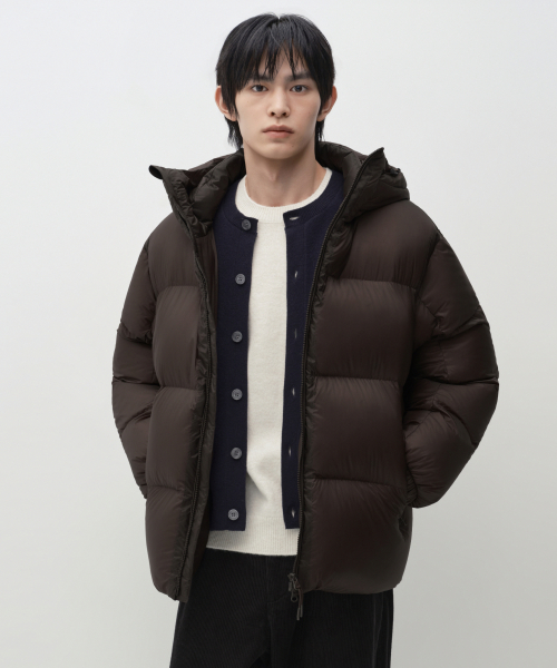 시어 립스탑 후디드 다운 재킷