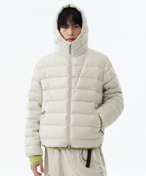 [시티 레저] 후디드 미드웨이트 다운 재킷 [스톤 화이트]