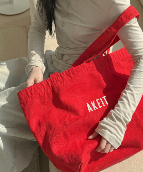Washed Cotton Tote Bag_Red