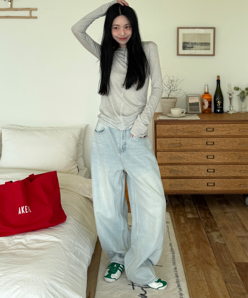 Summer Curved Denim Pants_Blue