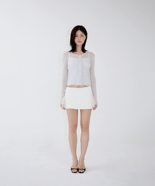 TULLE LAYERED MINI SKIRT VEIL WHITE