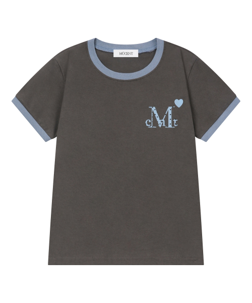 LOVRITS MINI HEART LOGO RINGER HALF T (2COLOR)