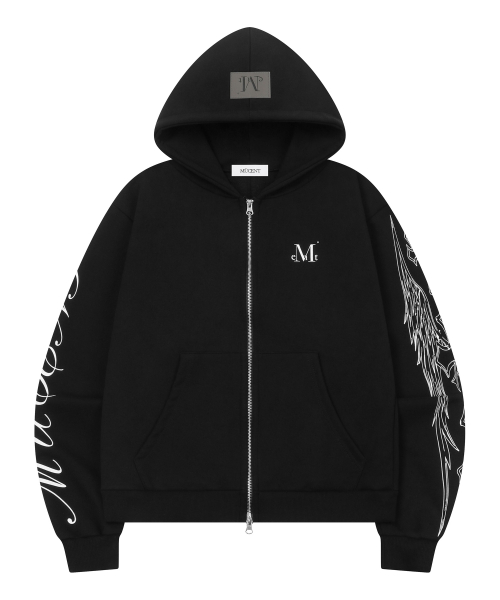POZEN MIX LETTERING HOOD ZIP-UP UNISEX