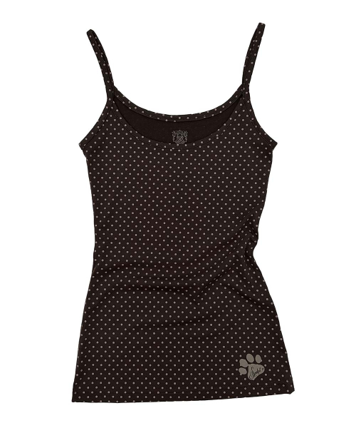 Sweet Kitty Dot Tank Top Brown