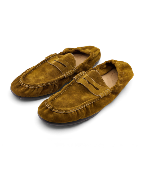 [EXTRALIGHT] ITALY Shirring Comfort Loafers Camel