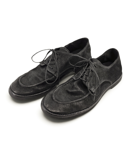 [EXTRALIGHT] Depth U-Tip Wax Horsehide Suede Derby Black