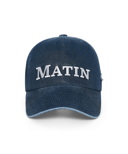 MATIN FLAT CROWN BALL CAP IN NAVY