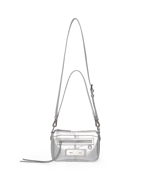 BIKER TWO-WAY MINI BAG IN SILVER