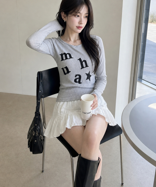 DOT PATCH LOGO LONG SLEEVE [GRAY]