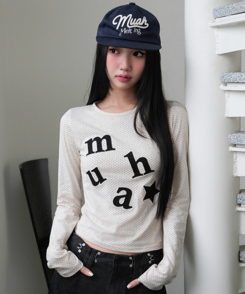 DOT PATCH LOGO LONG SLEEVE [OATMEAL]