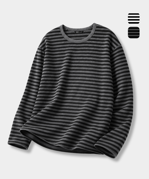 EVERYONES SINGLE STITCH LONG SLEEVE T-SHIRT_STRIPE 2 COLOR