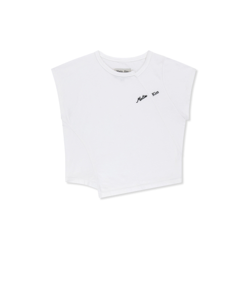 CURVED CUT SLIM TOP IN IVORY