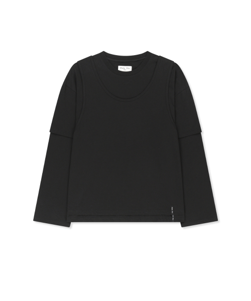 CROSS BACK LAYERED TOP IN BLACK