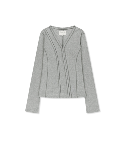 MULTI STYLING HOOK DETAIL SLIM TOP IN GREY
