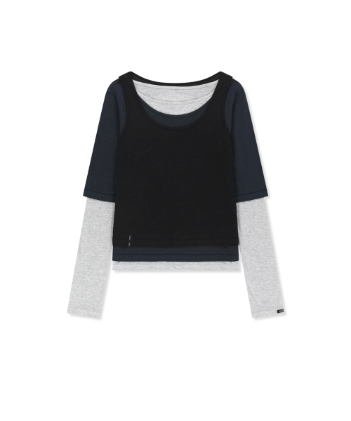 TRIPLE LAYERED MULTI WAY TOP IN NAVY