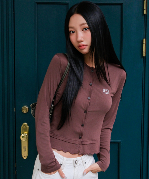 LAYERED FRILL CARDIGAN [RED BROWN]