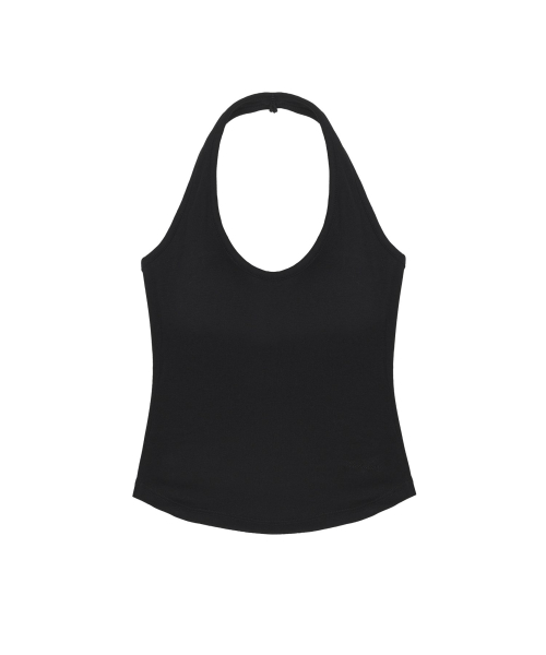 DEEP HALTER TOP_BLACK
