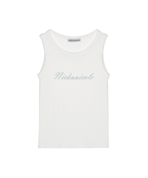LETTERING SLEEVELESS TOP_IVORY