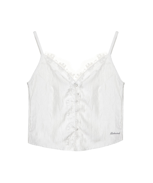 SATIN LACE CAMI TOP_IVORY