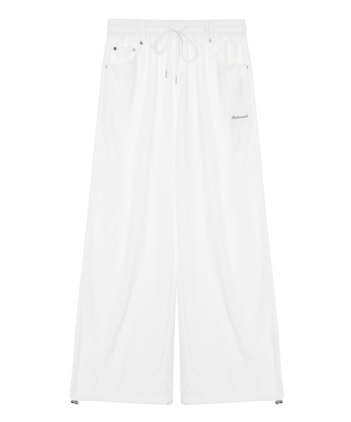 NYLON STRING WIDE PANTS_IVORY