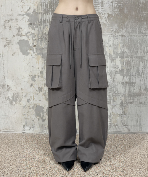 Panel Multi Pocket Cargo Pants (Charcoal)