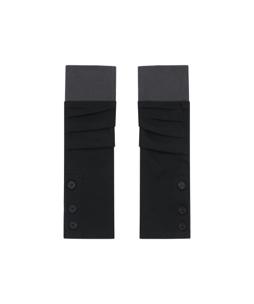 Pleats button arm warmer BLACK