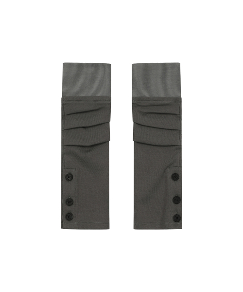 Pleats button arm warmer GRAY