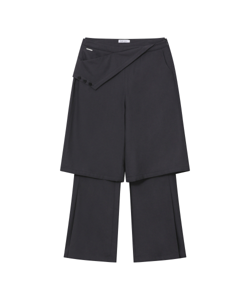 Flip bermuda layered pants SET CHARCOAL