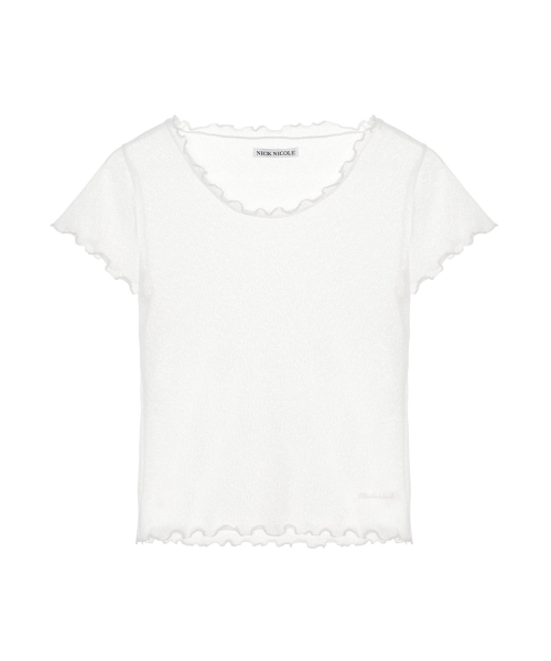 MESH HALF SLEEVE TOP_IVORY