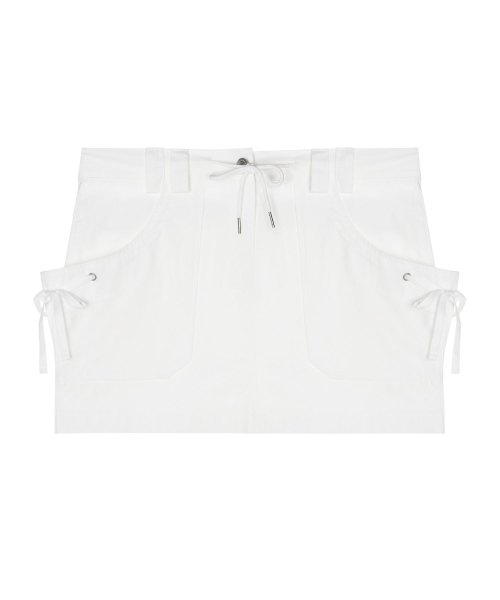 CARGO POCKET MINI SKIRT_IVORY
