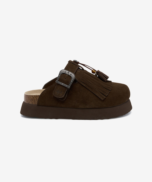 Topi Fringe Clog Brown OZV5GA390N