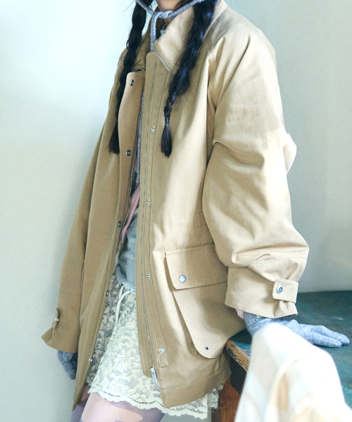 BIG COLLAR JACKET - BEIGE