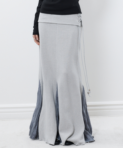 RL FOLDING LONG SKIRT(GRAY)