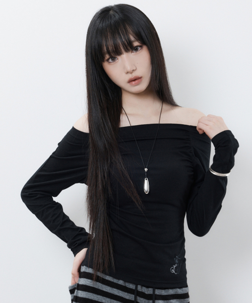RL SHIRRING SLEEVE(BLACK)